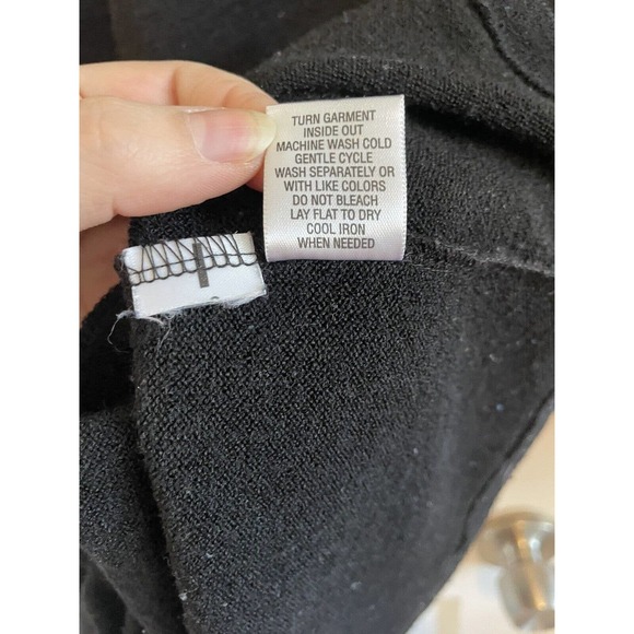 Victor Alfaro Womens XS Cowl V Neck Top Black 1/2 Sleeve Evening Blouse Shirt - Picture 7 of 7